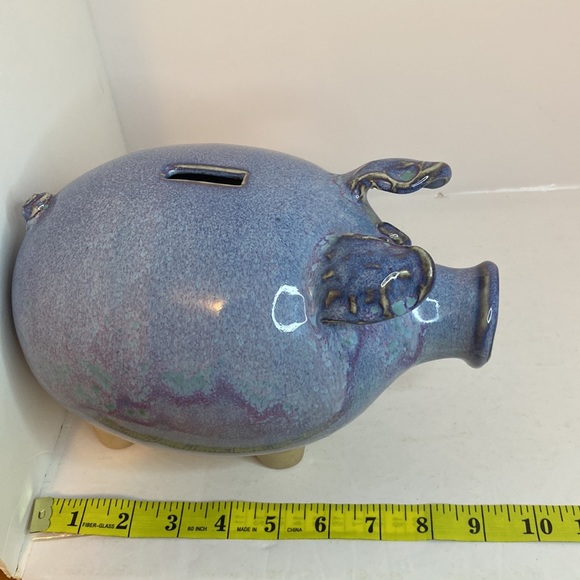 Stoneware Pottery Pig Piggy Bank Handcrafted - Picture 12 of 13
